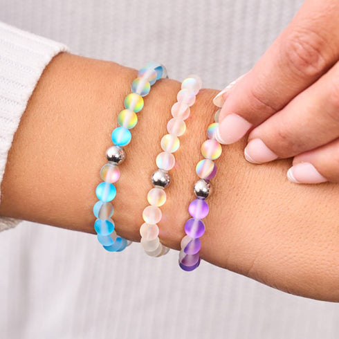 Blaue Limonade | Silber | Meerjungfrau Glasperlenarmband
